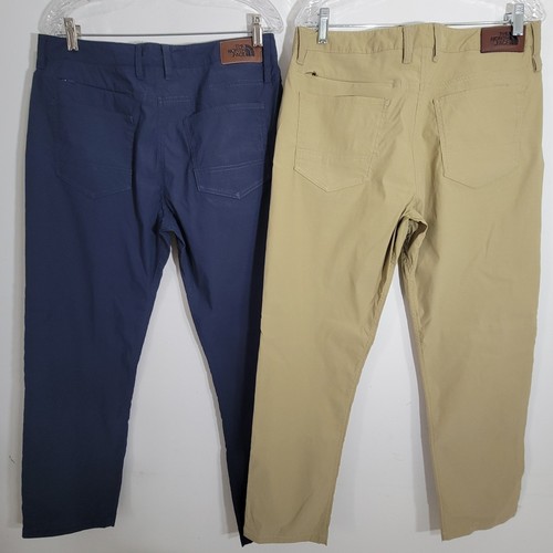 X2 THE NORTH FACE men's Pants 5-Pocket Size 34 navy blue & Kaki hiking casual - Picture 6 of 15