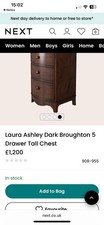 Laura Ashley Dark Broughton 5 Drawer Tall Chest