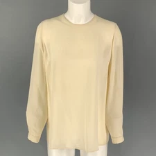 GIORGIO ARMANI Size 10 Cream Silk Blouse