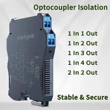 DC Analog Signal Isolator 4-20mA 0-10V Splitter DC24V Converter 1 In 1 Out