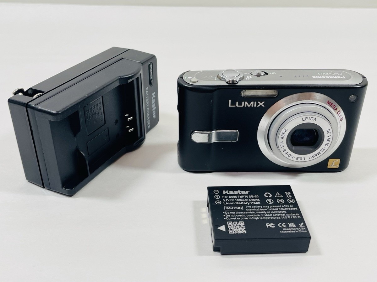 Panasonic Lumix DMC-FX12 7.2MP Black Digital Camera w/ Battery