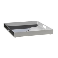 Arti & Mestieri - Vassoio Moderno Fluid Quadrato colore Bianco marmo/nero lucido