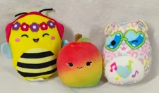 Mini Squishmallows 3pc Lot Apple Bee Music Themed Sunny Michaela Squishville