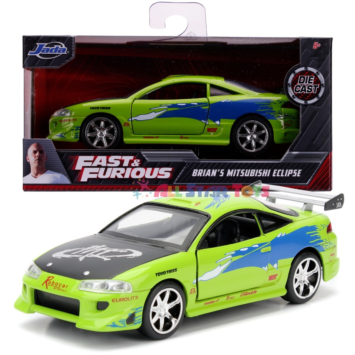 BRIAN'S 1995 MITSUBISHI ECLIPSE GREEN "FAST & FURIOUS" 1/32 