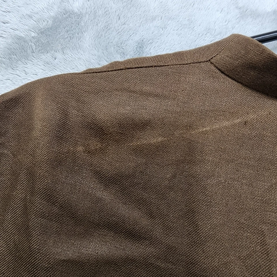 Jaqueta Lands End Feminina 22W Linho Marrom Frente Aberta Blazer Linha Longa Preppy Office - Imagem 4 de 4