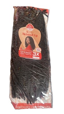 Outre X-Pression Twisted Up Springy Afro Twist 24in 3X 1 Black Hair Extensions