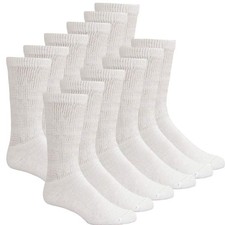 3/6/12 Pairs Packs Men's Diabetic Crew Socks Size 9-11/10-13/13-15
