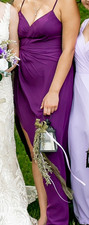 Azazie brand, burgundy/dark purple colored, size 12 bridesmaid/prom dress