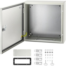 NEMA 4X Steel Enclosure 16x16x6 in, IP66 Waterproof Electrical Box w/Mounting Pl