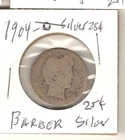 RAREST  90% SILVER 1904-O Barber Liberty QUARTER COIN Combine S/H 0.99 N/R