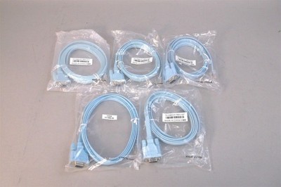 NEW Lot of (5) Cisco Console Cable (72-3383-01) RJ45 - DB9 Baby Blue