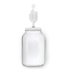 Glass One Gallon Fermentation Jar with Grommet Lid and S-Shaped Airlock