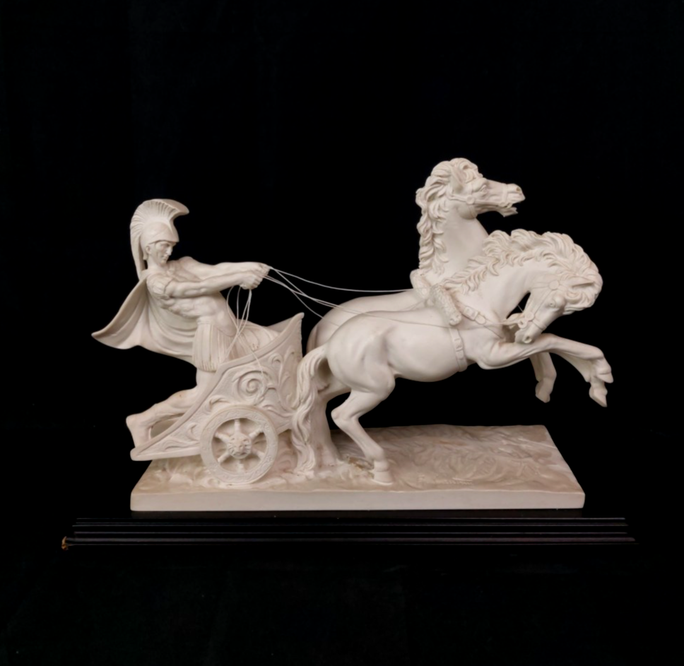 「A. SANTINI」　馬車　置物 Vintage A Santini Roman Chariot with Horses Sculpture Figurine | eBay