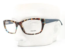 Prada Eyeglasses VPR 18O NAG-1O1 Glasses Brown Multi Havana on Teal 52mm No Case