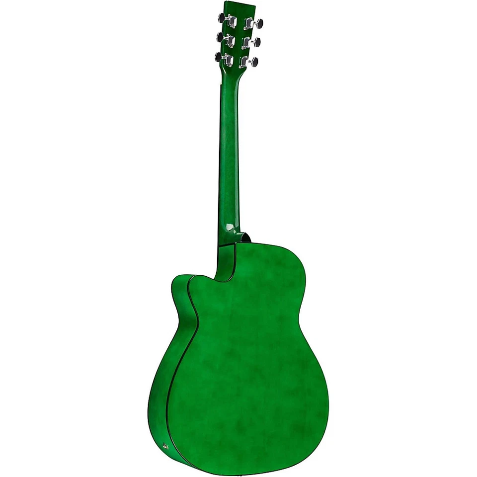 Rogue RA-090 Concert Cutaway Acoustic-Electric Guitar Green Blue Burst - Image 4 of 4