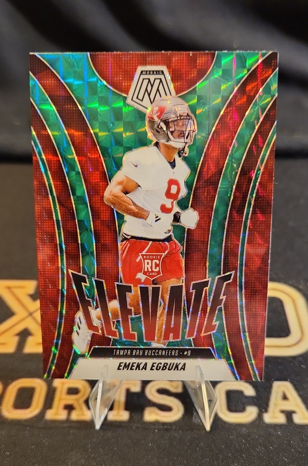 2025 Panini Mosaic - Elevate Emeka Egbuka #2 Green Mosaic Prizm (RC)
