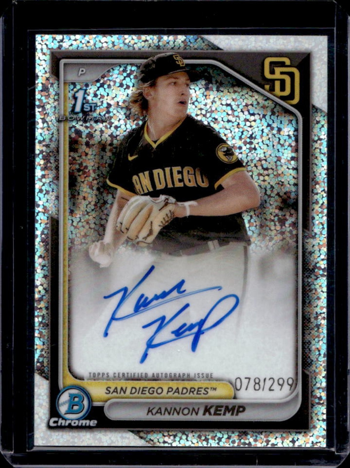 2024 Bowman Chrome Kannon Kemp Auto Speckle Refractor 1st #78/299