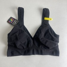 Hanes Feel The Softness Wirefree Sport Bra Shapes To Fit Black Size Medium