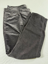 Talbots Womens Pants Plus Size 22W Gray Velveteen Mid Rise Straight Leg 30" 624