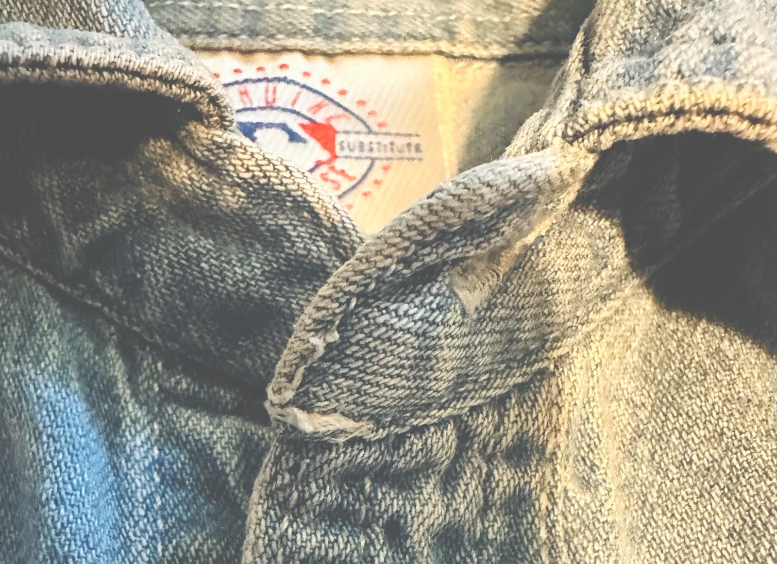 BOYS LONG SLEEVE BLUE JEAN DENIM SHIRT BOYS YOUTH MEDIUM BY MIGHTY-MAC SPORTS