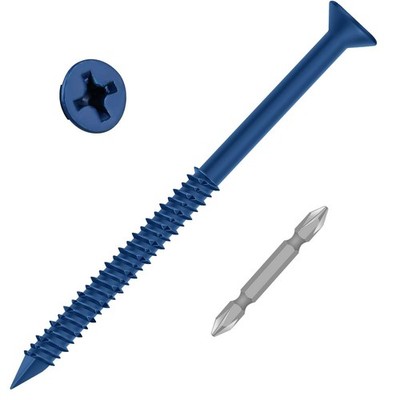 Etauwe 1/4'' x 6'' Concrete Screw Anchor Blue Flat Head Screws for Anchoring to...