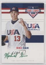 2017 Panini USA Baseball Stars & Stripes Green Ink /5 Mike Siani #38 Auto 0i76