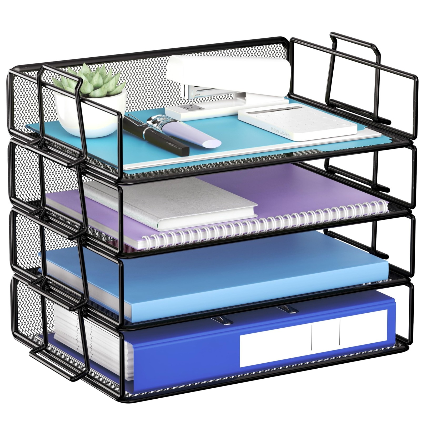 Stackable Letter Tray Paper Holder Desk Organizer for Home Office ...