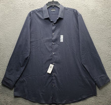 Van Heusen Dress Shirt Men 19 Midnight Gray Tall Fit Comfort Performance Stretch