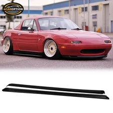 Fits 90-97 Mazda Miata FD Style Black Side Skirts Rocker Panel Splitters PU
