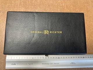 ORIGINAL RICHTER PRÄZISIONS REISSZEUG NEUSILBER ZIRKELKASTEN DDR VEB POLYTECHNIK