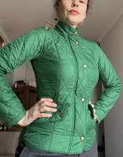 BARBOUR green quilted jacket Flyweight Cavalry US 4 women’s
