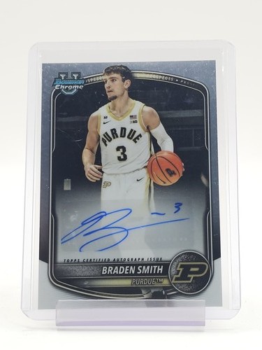 BRADEN SMITH 2025-26 BOWMAN CHROME U AUTO BASE #CPA-BM BASKETBALL PURDUE Q7237