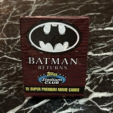 Vintage UNOPENED 1991 TOPPS BATMAN RETURNS premium movie cards STADIUM CLUB