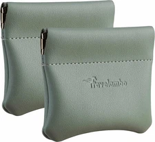 Leather Squeeze Coin Purse Pouch Change Holder For Men & Women 2 pcs set