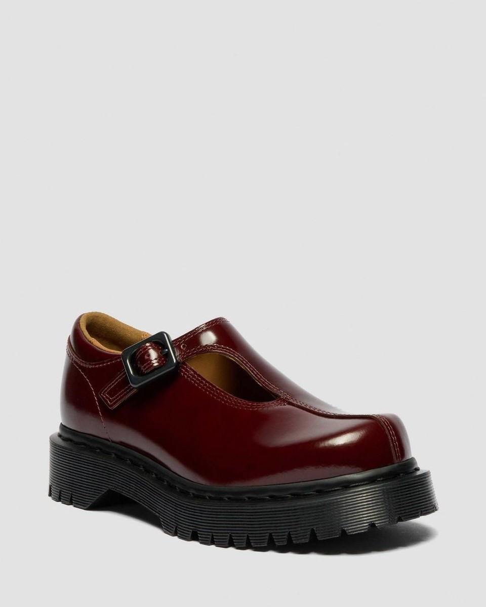 Dr. Martens Rejena Mary Jane Laquered Leather Shoes Cherry Red | eBay