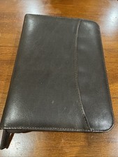 Medium Size Refillable Leather Notebook, Zipper Closure