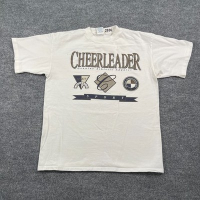 Vintage 90s Cheerleader Athletic Apparel Shirt Large 21x26 White