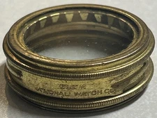 Vintage ELGIN Gold Pocket Watch Movement Clear Glass Shipping/Display Case