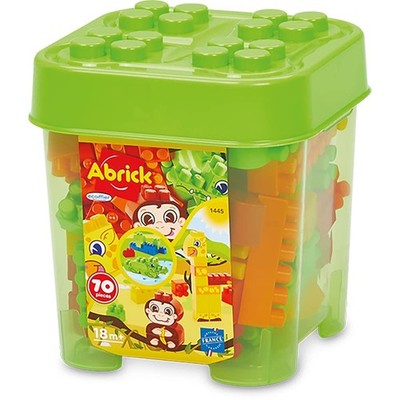 Ecoiffier 1445 Abrick Piece Barrel, Multicoloured, 70 pièces Jungle Chest 70 piè