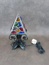 Vintage Peter Marsh Rock Glass Lamp Table Lamp 