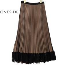 Womens Shein Tan Lace Pleated Dress Sz. Medium US 6