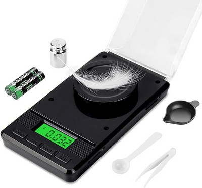 Milligramm-Waage, 50 g/0,001 g, digitale Mg-Waage mit 50 g Schwarz 