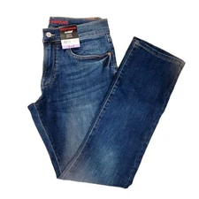 Lucky Brand 30x32 Men's 223 Straight Stretch Classic 5-Pocket Blue Denim Jeans