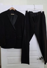 Pronto Uomo Black Tuxedo Suit Set Jacket 42 Short Pants 36 Waist