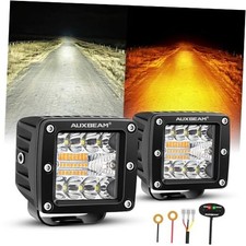 6 Modes Amber White Series LED Cubes, 3Inch 72W LED Pods Dual 3 Inch 2PCS 