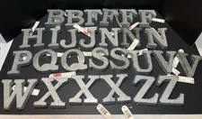 Lot of (27) Galvanized Metal 3D Industrial Alphabet Wall Letters NEW