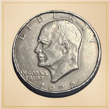 1972 Eisenhower One Dollar Coin - D Minted - Classic Early 70s  - RARE ERRORS