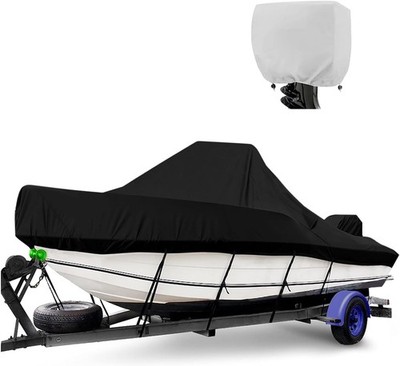 600D Bootspersenning Bootsabdeckung Abdeckplane V-Rumpf Wasserdicht 16-22FT