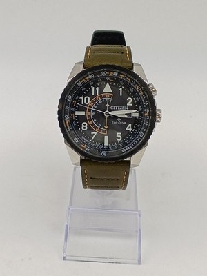 Citizen Promaster Nighthawk B877-S122988 Eco-Drive Lederarmband Uhr Gebraucht