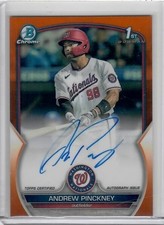 2023 Bowman Draft Andrew Pinckney 1st Chrome Orange Refractor Auto /25